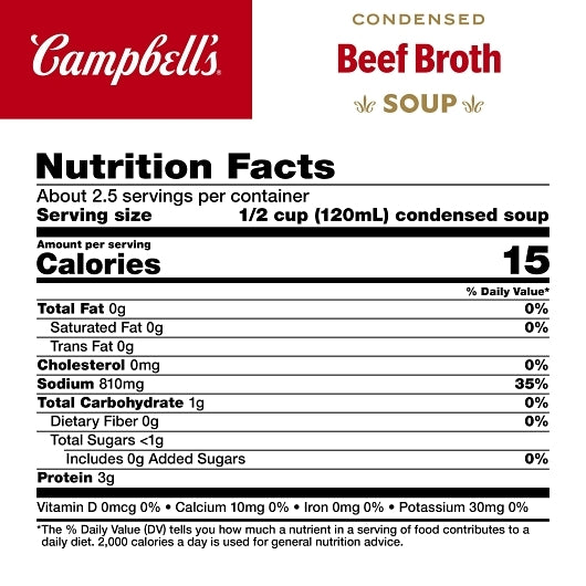 Campbells Condensed Beef Condensed Soup Red & White Beef Broth, 12 x 10.5 oz Case - DOT product image 6