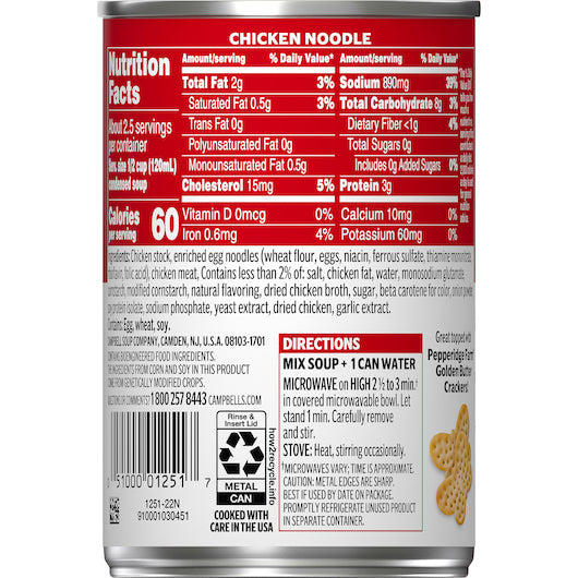 Campbell's Condensed Soup Red & White Chicken Noodle Soup, 48 x 10.75 oz Case - DOT product image 8