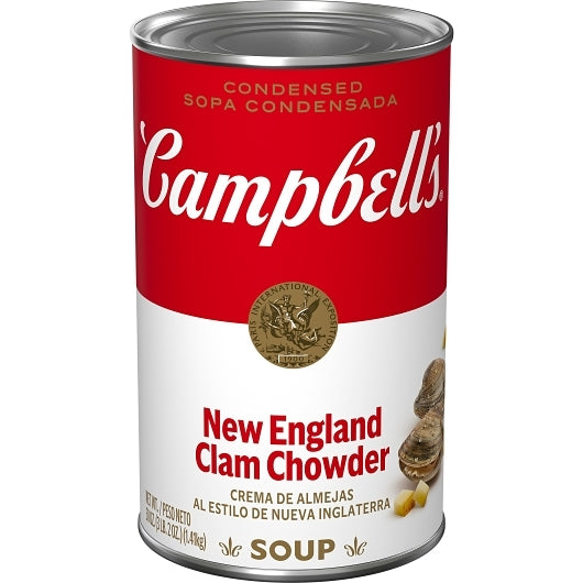 Campbell's Classic New England Clam Chowder Condensed Soup, 12 x 50 oz Case - Prepared Foods