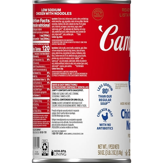 Campbells Ready To Classic Low Sodium Chicken Noodle Soup, 12 x 50 oz Case - DOT product image 4