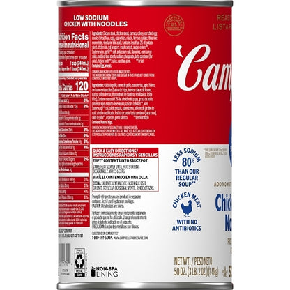 Campbells Ready To Classic Low Sodium Chicken Noodle Soup, 12 x 50 oz Case - DOT product image 4