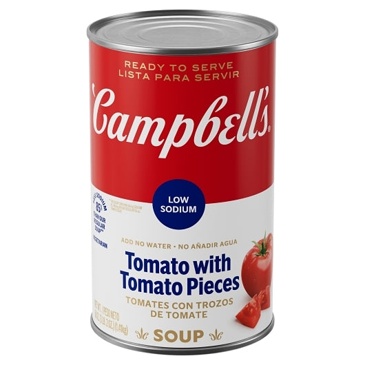 Campbell's Classic Low Sodium Tomato Soup, 12 x 50 oz Case - Prepared Foods