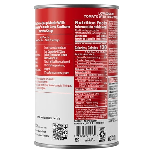 Campbells Ready To Classic Low Sodium Tomato Soup, 12 x 50 oz Case - DOT product image 7