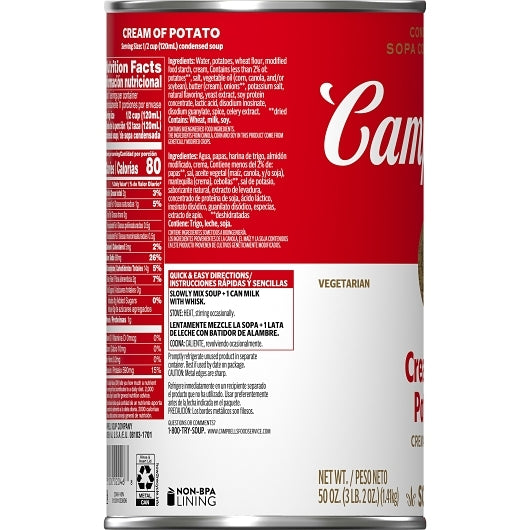 Campbell's Classic Cream Of Potato Condensed Soup, 12 x 50 oz Case - DOT product image 4