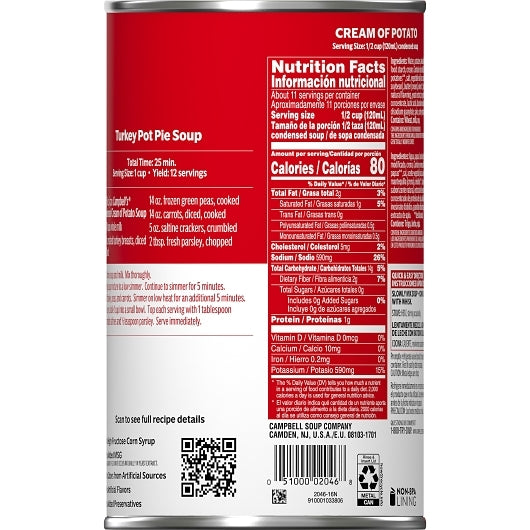 Campbell's Classic Cream Of Potato Condensed Soup, 12 x 50 oz Case - DOT product image 8