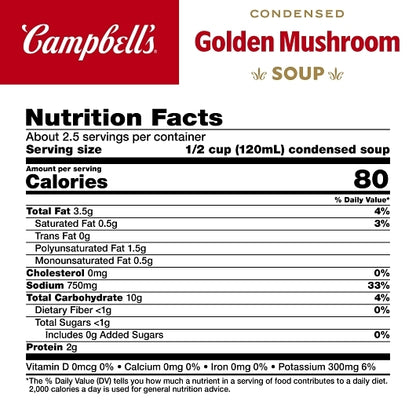 Campbell's Condensed Golden Mushroom Soup, 10.5 oz. Can (Pack of 12) - DOT product image 5