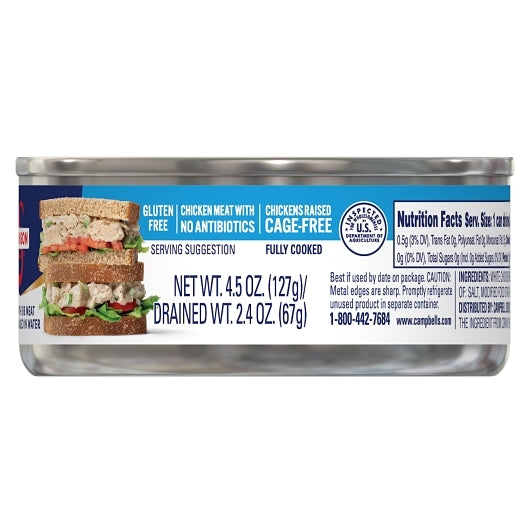 Swanson White Chicken Chunks, 24 x 4.5 oz Case - DOT product image 6