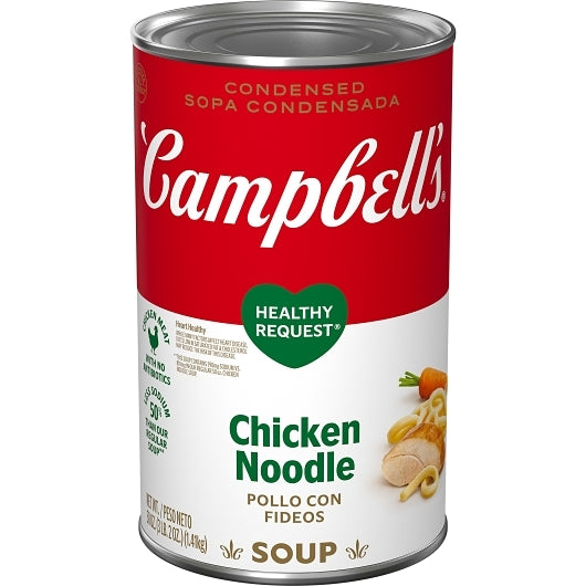 Campbell's Classic Healthy Request Chicken Noodle Condensed Shelf Stable Soup, 12 x 50 oz Case - Prepared Foods