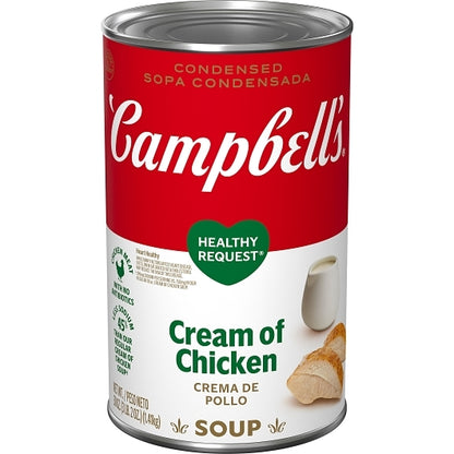 Campbell's Classic Healthy Request Cream Of Chicken Condensed Soup, 12 x 50 oz Case - Prepared Foods