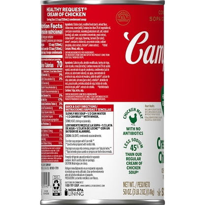 Campbell's Classic Healthy Request Cream Of Chicken Condensed Soup, 12 x 50 oz Case - DOT product image 4