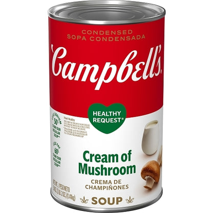 Campbell's Classic Healthy Request Cream Of Mushroom Condensed Soup, 12 x 50 oz Case - Prepared Foods