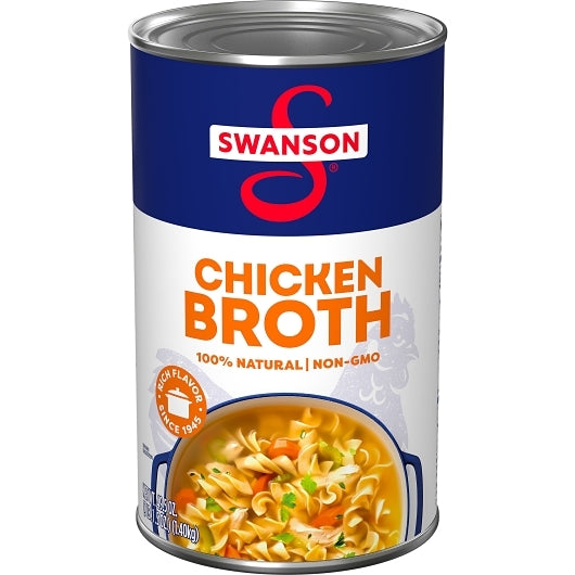 Swanson Clear Chicken Broth, 12 x 49.5 oz Case - Prepared Foods