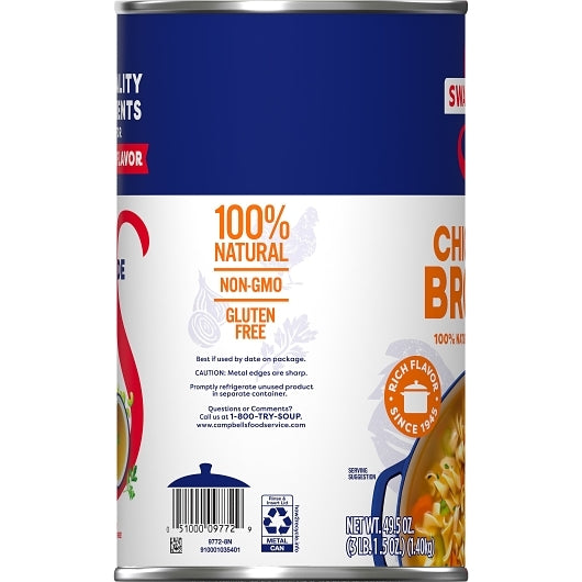 Swanson Clear Chicken Broth, 12 x 49.5 oz Case - DOT product image 3