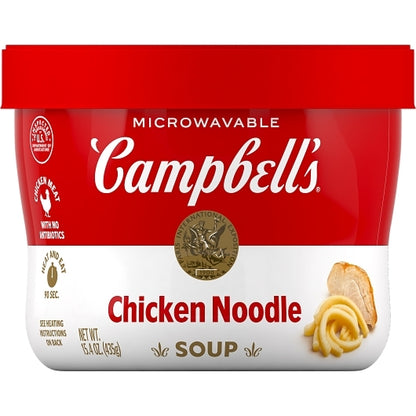 Campbells Microwavable Bowl Chicken Noodle Soup, 8 x 15.4 oz Case - DOT product image 2