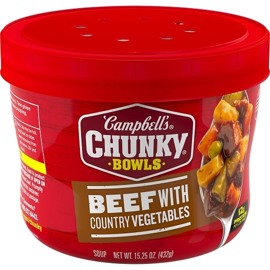 Campbell's Chunky Beef Vegetable Soup, 8 x 15.25 oz Case - Prepared Foods