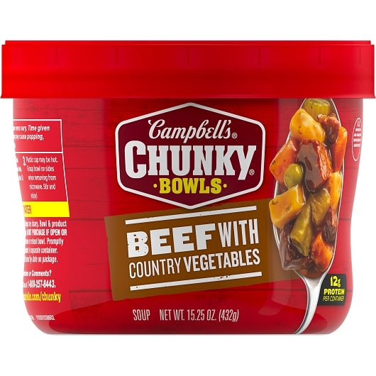 Campbell's Chunky Beef Vegetable Soup, 8 x 15.25 oz Case - DOT product image 2
