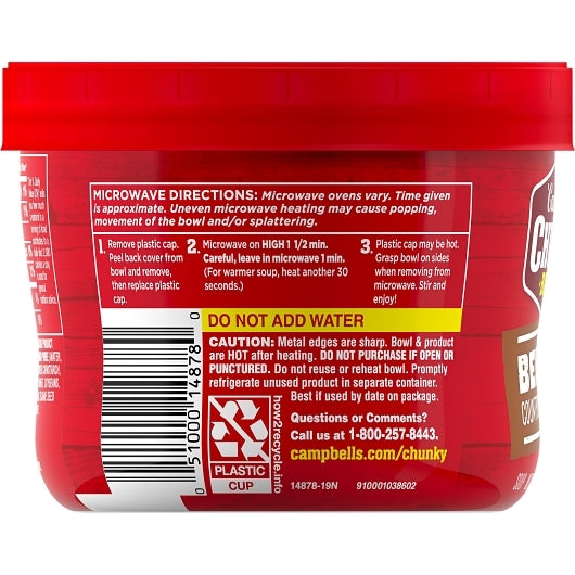 Campbell's Chunky Beef Vegetable Soup, 8 x 15.25 oz Case - DOT product image 4