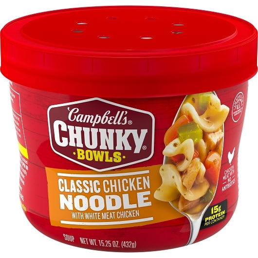 Campbell's Chunky Chicken Noodle Soup Bowl, 8 x 15.25 oz Case - DOT product image 3