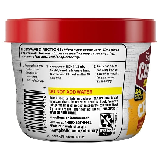 CHUNKY Roadhouse Chili Chunky Chili With Beans, 8 x 15.25 oz Case - DOT product image 4