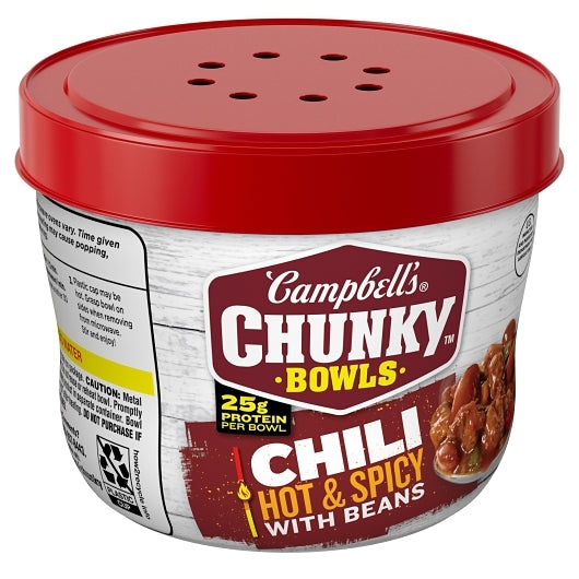 CHUNKY Firehouse Hot Chunky Hot & Spicy Chili With Beans, 8 x 15.25 oz Case - DOT product image 3