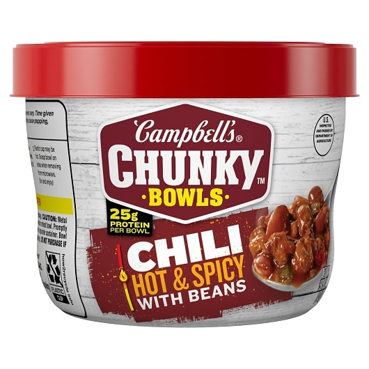 CHUNKY Firehouse Hot Chunky Hot & Spicy Chili With Beans, 8 x 15.25 oz Case - DOT product image 2