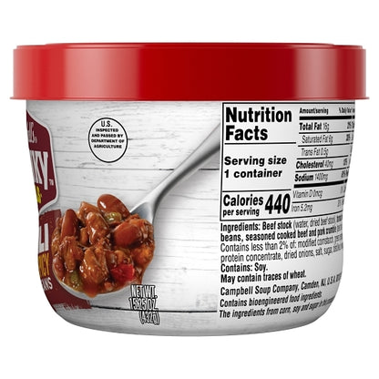 CHUNKY Firehouse Hot Chunky Hot & Spicy Chili With Beans, 8 x 15.25 oz Case - DOT product image 6