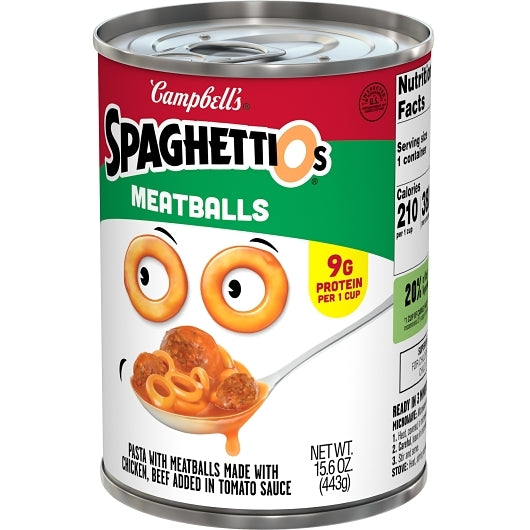 Campbells Spaghetti Pasta Spaghetti O'S And Meatballs Pasta, 24 x 15.6 oz Case - DOT product image 5