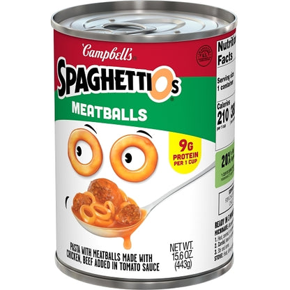 Campbells Spaghetti Pasta Spaghetti O'S And Meatballs Pasta, 24 x 15.6 oz Case - DOT product image 5