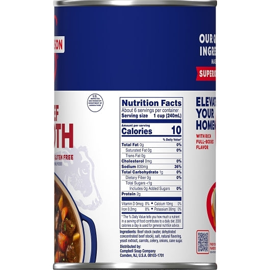 Swanson Beef Broth, 12 x 49.5 oz Case - DOT product image 6