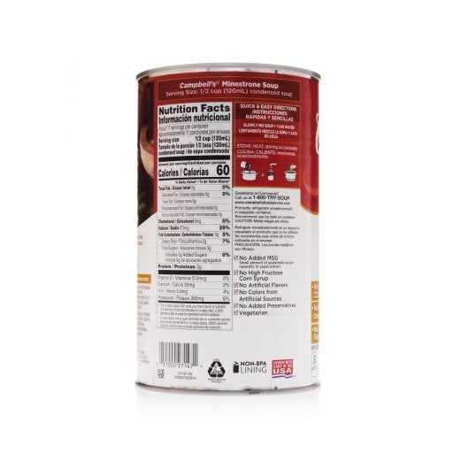 Campbell's Classic Minestrone Soup, 12 x 50 oz Case - DOT product image 6