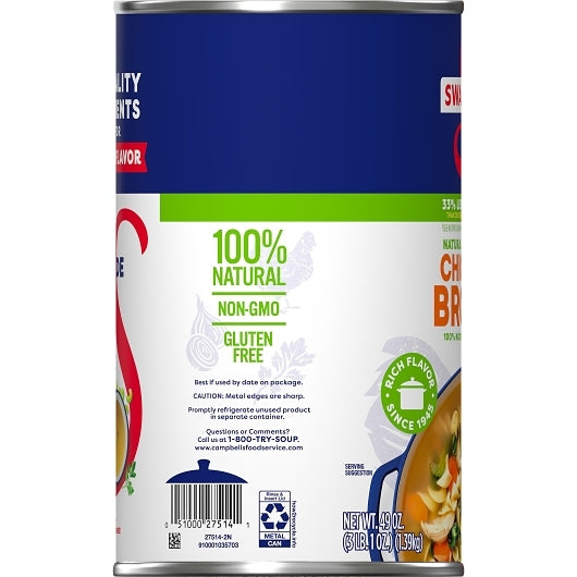 Swanson Natural Chicken Broth, 12 x 49 oz Case - DOT product image 4