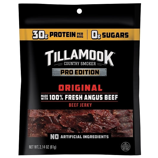 Tillamook Country Smoker Pro Edition Original Jerky, 12 x 2.14 oz Case - Meat Snacks