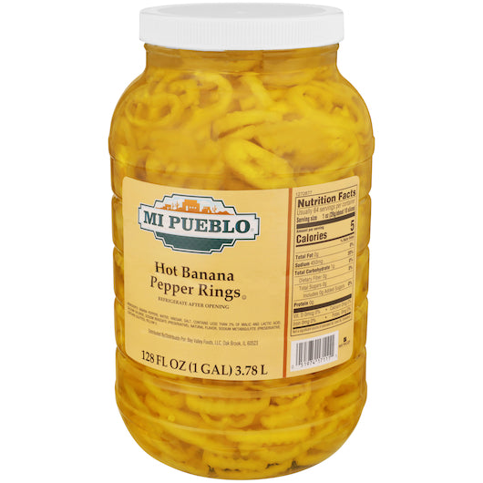 Mi Pueblo Banana Pepper Rings, 4 x 1 GA Case - Fruit & Sides