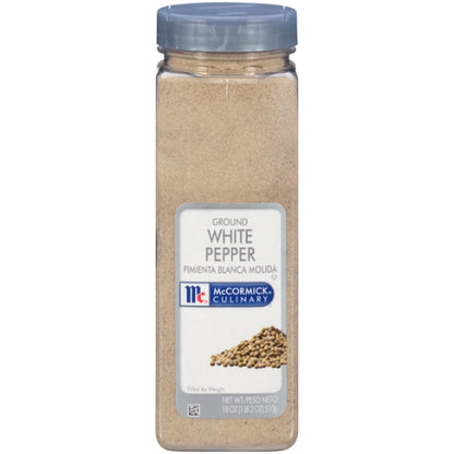 McCormick Ground White Pepper, 6 x 18 oz Case - Spices Seasonings