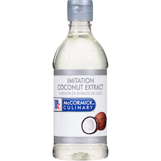 McCormick Culinary Imitation Coconut Extract, 6 x 16 fl oz Case - Disposables