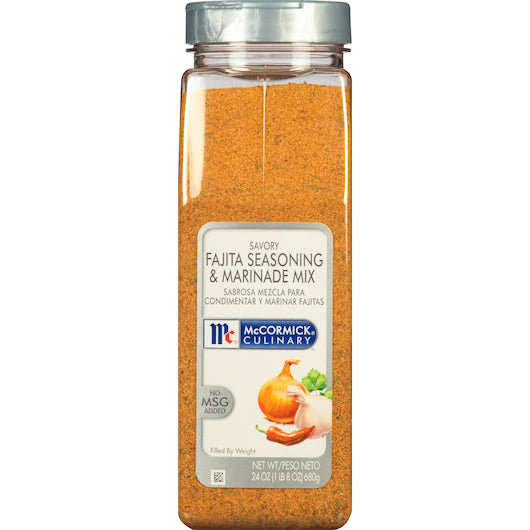 McCormick Savory Fajita Seasoning, 6 x 24 oz Case - Spices Seasonings