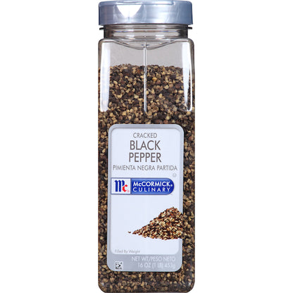 McCormick Cracked Culinary Black Pepper, 6 x 16 oz Case - Spices Seasonings