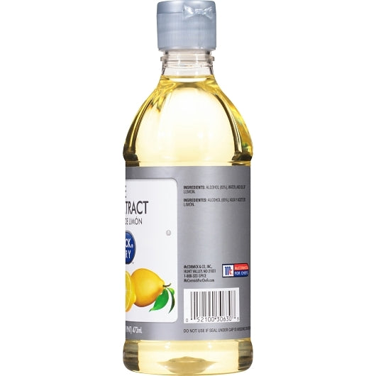 McCormick Lemon Extract Pure, 6 x 16 fl oz Case - Alternate product angle or state