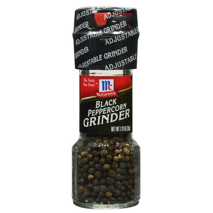 McCormick Black Peppercorn Grinder, 6 x 6 x 1.24 oz Case - Spices Seasonings