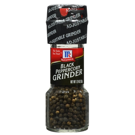 McCormick Black Peppercorn Grinder, 6 x 6 x 1.24 oz Case - Spices Seasonings