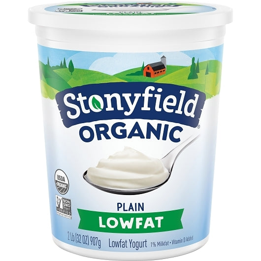 Stonyfield Farm Low Fat Plain Yogurt, 6 x 32 oz Case - Cheese & Dairy