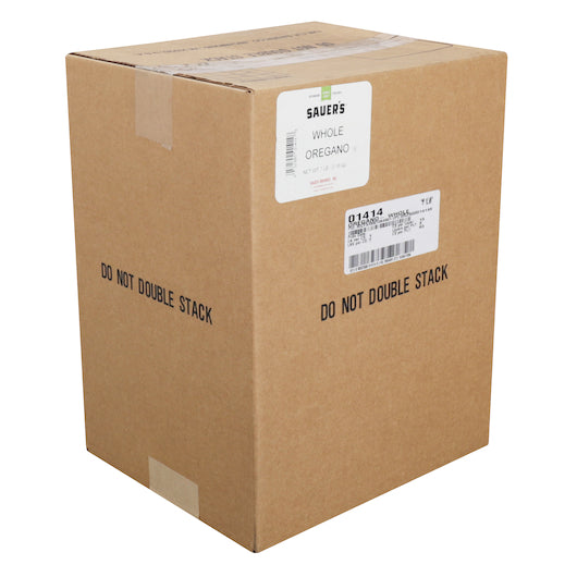 Sauer Whole Seasoning Oregano Leaves, 1 x 7 lb Case - GS1 closed shipping case image