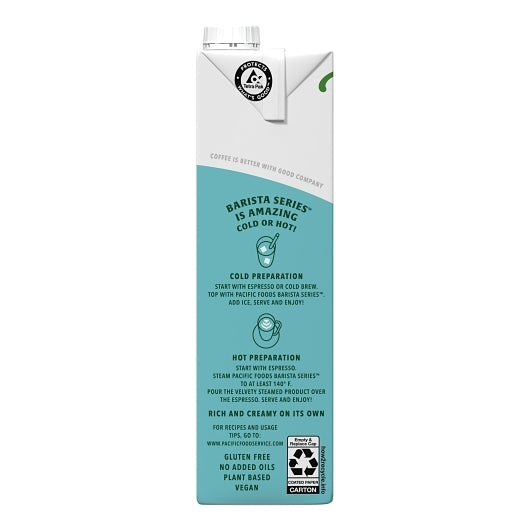 Pacific Barista Series Original Coconut Milk, 12 x 32 fl oz Case - Alternate product angle or state