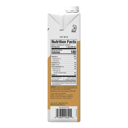 Pacific Foods Original Oat Milk Barista Series, 12 x 32 fl oz Case - DOT product image 6