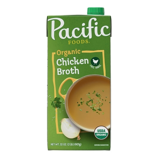 Pacific Foods Organic Free Range Chicken Broth, 12 x 32 oz Case - DOT product image 2