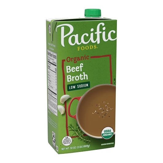Pacific Foods Organic Low Sodium Beef Broth, 12 x 32 oz Case - DOT product image 2