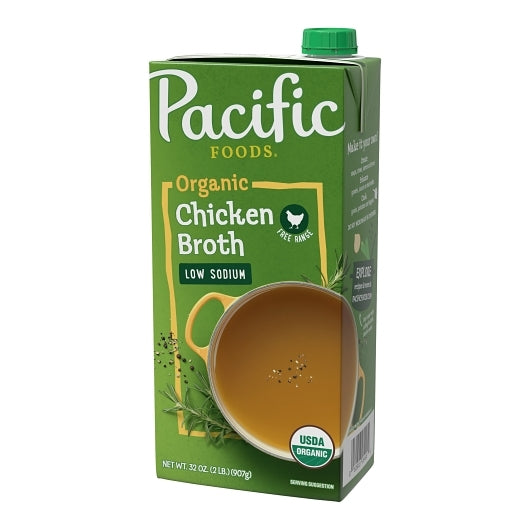Pacific Foods Organic Low Sodium Chicken Broth, 12 x 32 oz Case - DOT product image 4