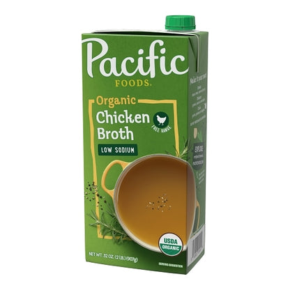 Pacific Foods Organic Low Sodium Chicken Broth, 12 x 32 oz Case - DOT product image 4