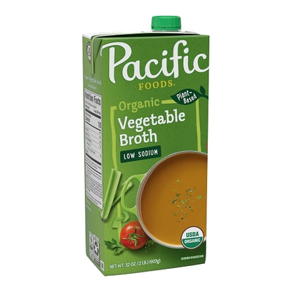 Pacific Foods Organic Low Sodium Vegetable Broth, 12 x 32 oz Case - DOT product image 3
