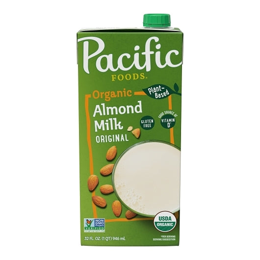 Pacific Foods Organic Original Almond Milk, 12 x 32 fl oz Case - Beverages